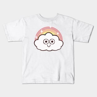 cute rainbow cloud doodle drawing Kids T-Shirt